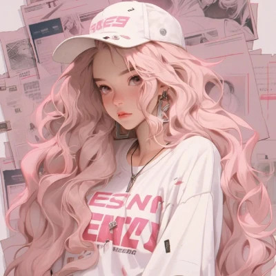 画风超酷旧漫女生手绘头像图片