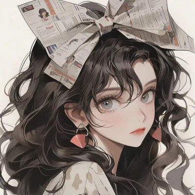 画风超酷旧漫女生手绘头像图片