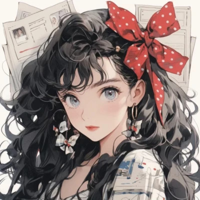 画风超酷旧漫女生手绘头像图片