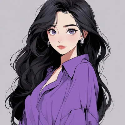 画风超酷旧漫女生手绘头像图片