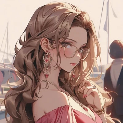画风超酷旧漫女生手绘头像图片