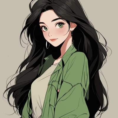 画风超酷旧漫女生手绘头像图片