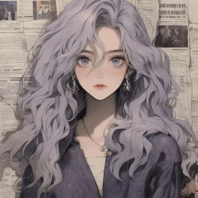 画风超酷旧漫女生手绘头像图片