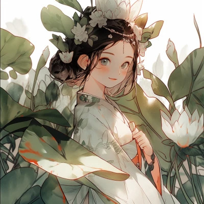 唯美清新动漫古风女头