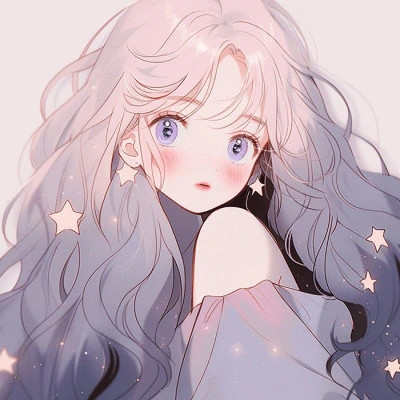 紫色系动漫女生头像图片