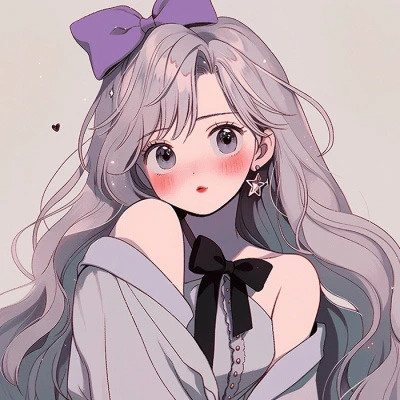紫色系动漫女生头像图片