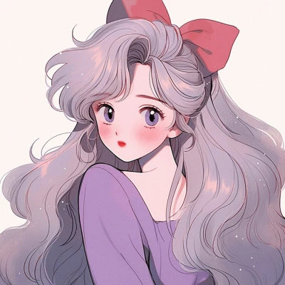 紫色系动漫女生头像图片