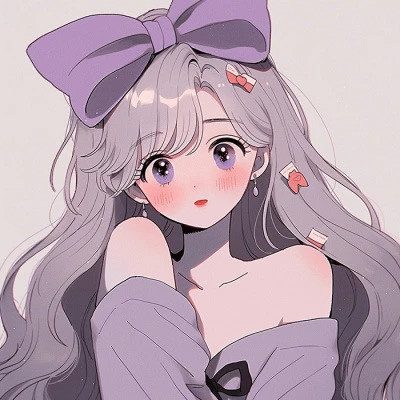 紫色系动漫女生头像图片