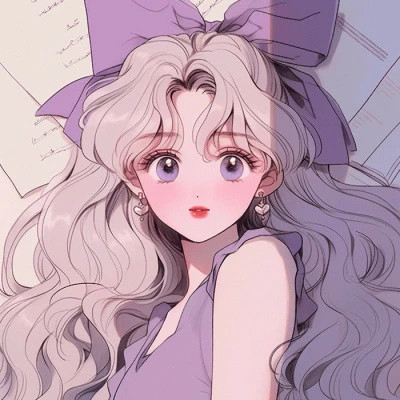 紫色系动漫女生头像图片