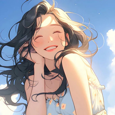 笑容甜美动漫女头图片