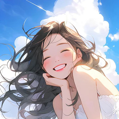 笑容甜美动漫女头图片