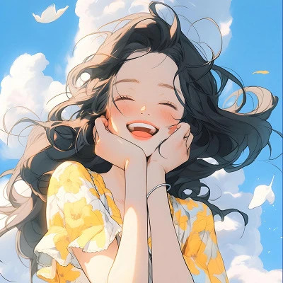笑容甜美动漫女头图片