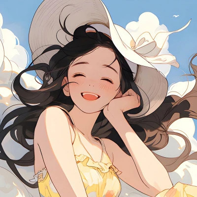 笑容甜美动漫女头图片