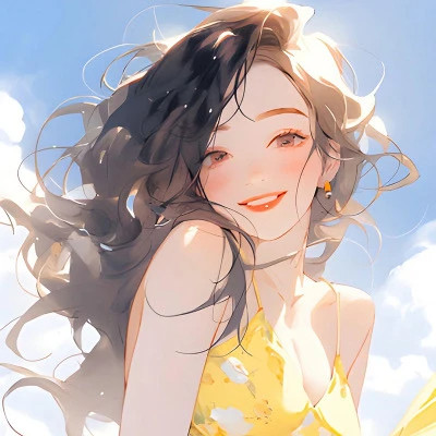 笑容甜美动漫女头图片