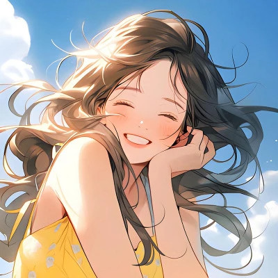 笑容甜美动漫女头图片