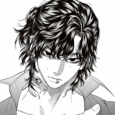 黑白动漫男头