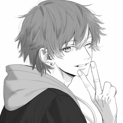 黑白动漫男头