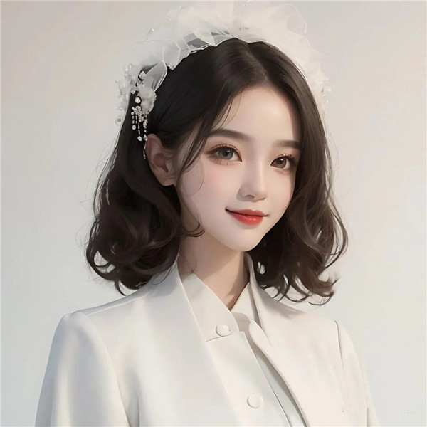 优雅知性的白色系美女头像图片