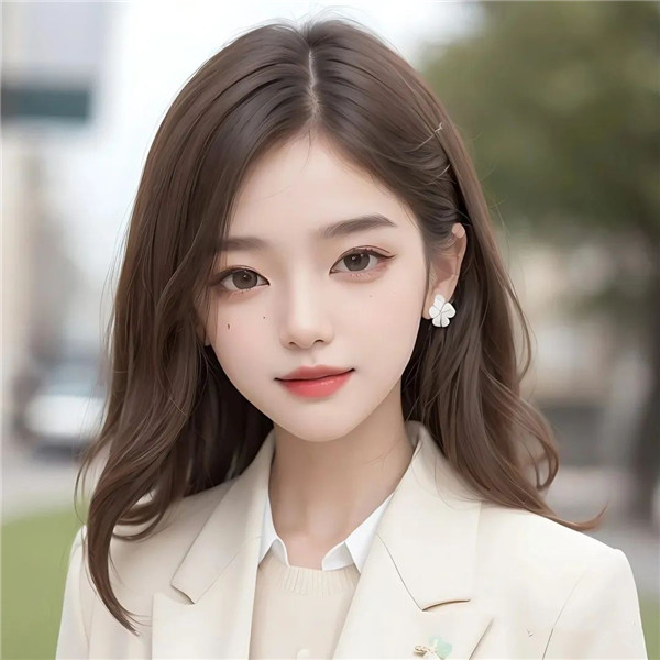 优雅知性的白色系美女头像图片