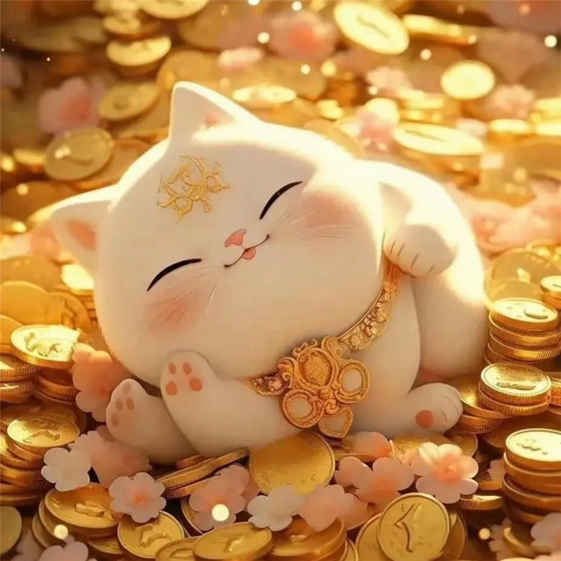 招财猫暴富发财聚财头像图片
