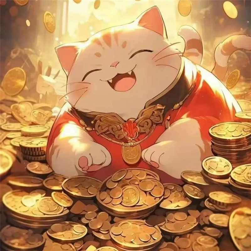 招财猫暴富发财聚财头像图片