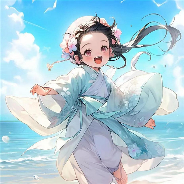 笑口常开治愈系小女孩头像图片