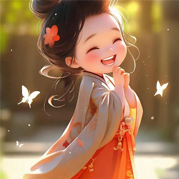 笑口常开治愈系小女孩头像图片
