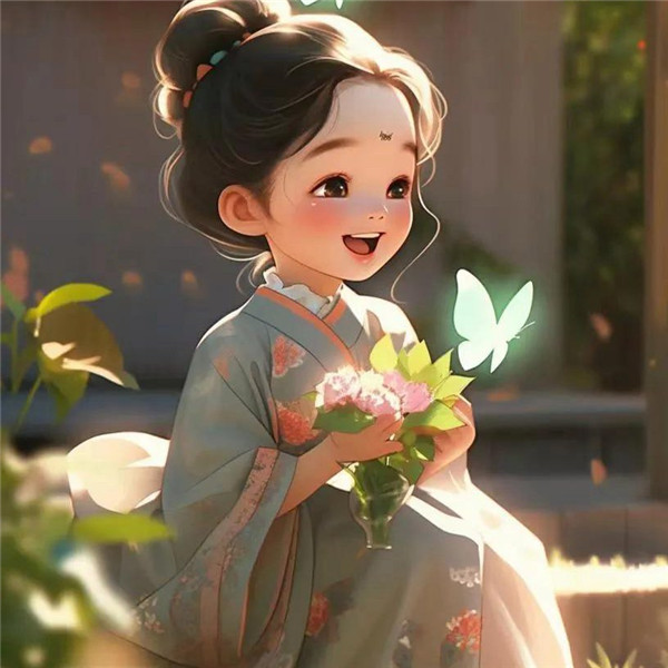 笑口常开治愈系小女孩头像图片