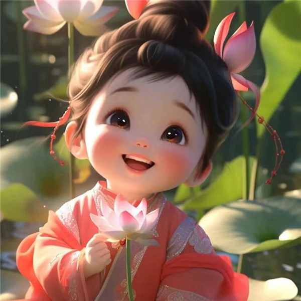 笑口常开治愈系小女孩头像图片