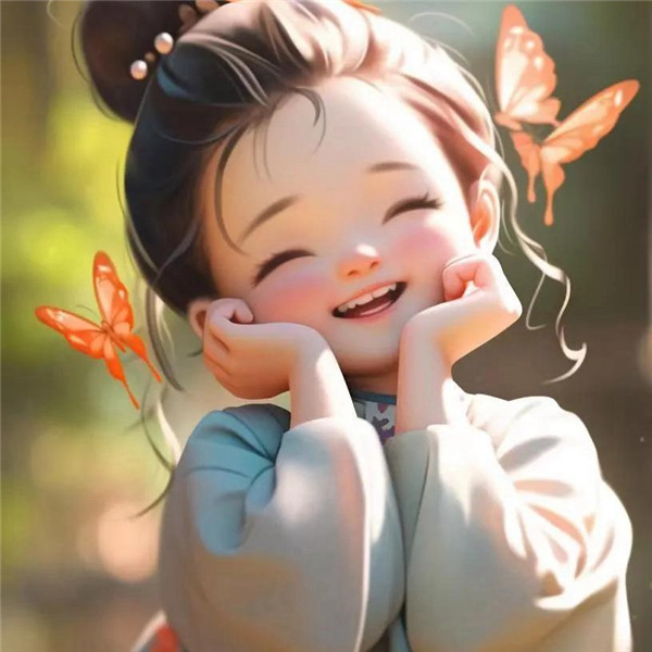 笑口常开治愈系小女孩头像图片