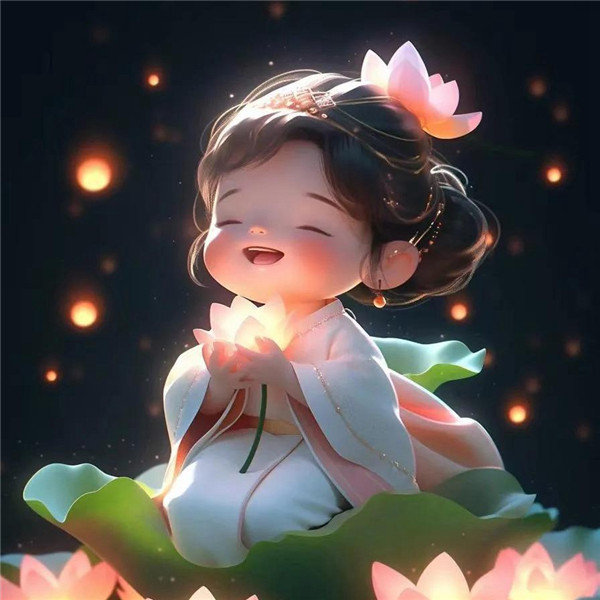 笑口常开治愈系小女孩头像图片