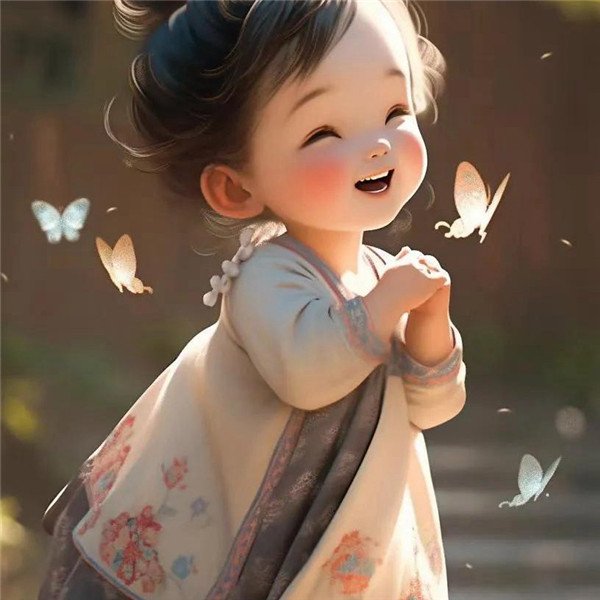 笑口常开治愈系小女孩头像图片