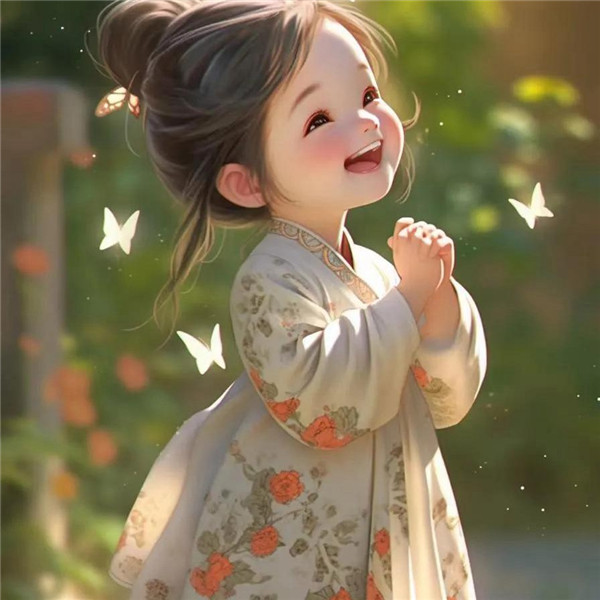 笑口常开治愈系小女孩头像图片