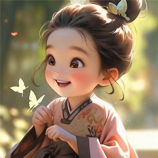 笑口常开治愈系小女孩头像图片