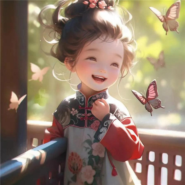 笑口常开治愈系小女孩头像图片