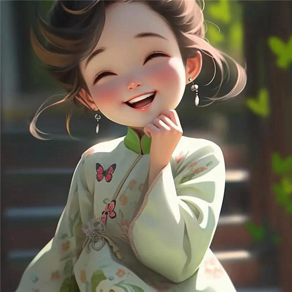笑口常开治愈系小女孩头像图片