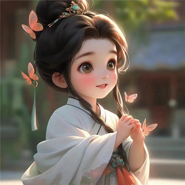 笑口常开治愈系小女孩头像图片