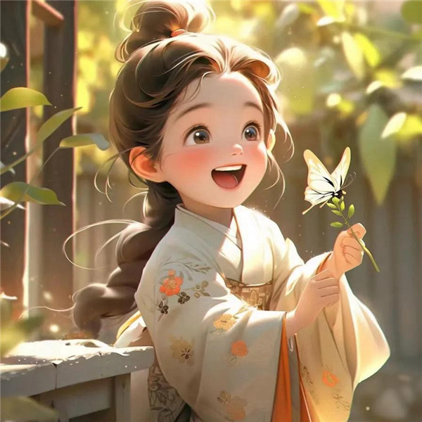 笑口常开治愈系小女孩头像图片