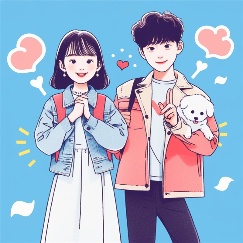 浪漫手绘情侣头像图片
