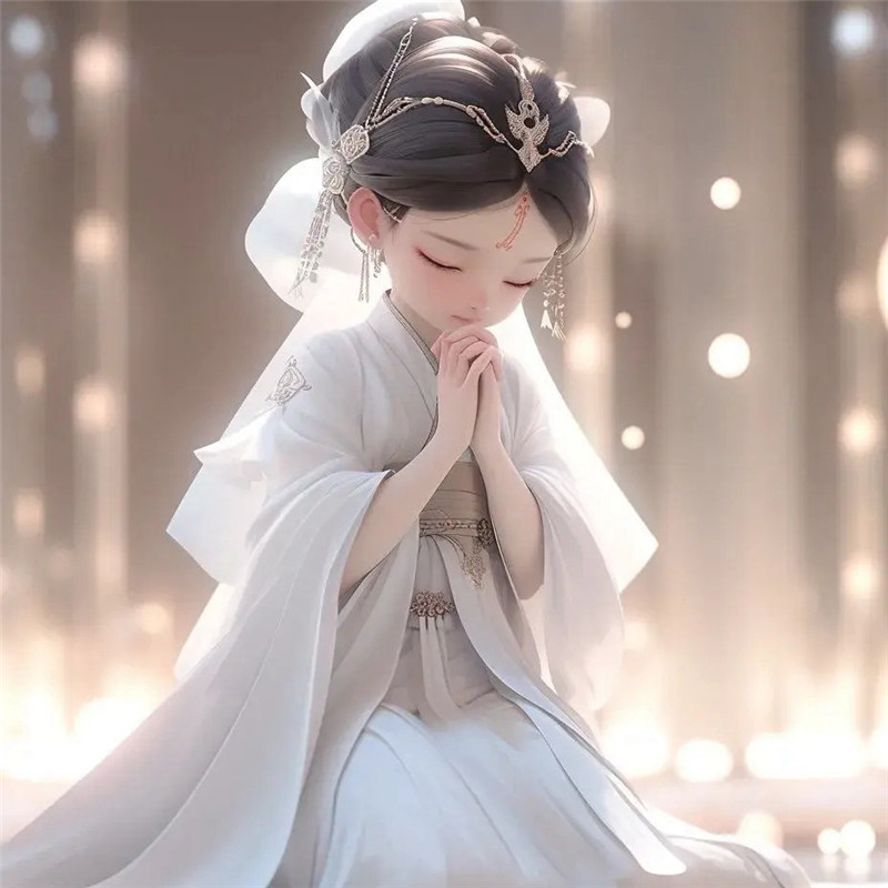 动漫女生祈福修身养性头像图片