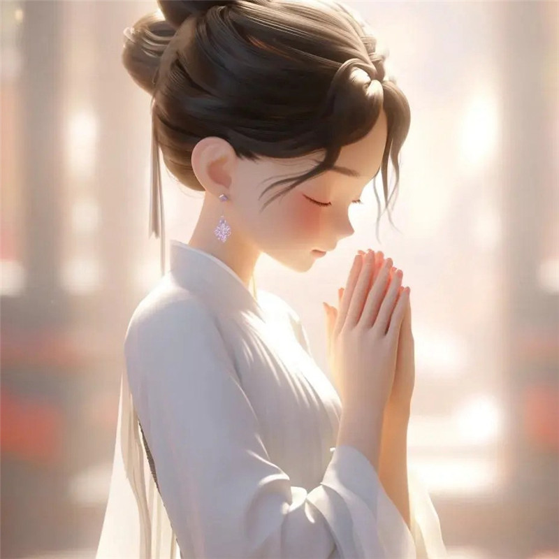 动漫女生祈福修身养性头像图片
