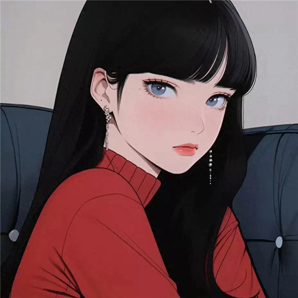 女生手绘高冷魅惑头像图片