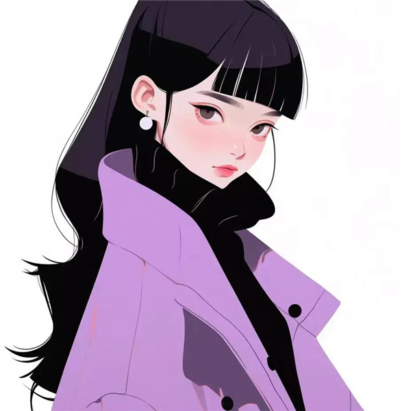 女生手绘高冷魅惑头像图片
