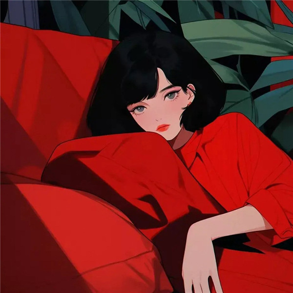 女生手绘高冷魅惑头像图片