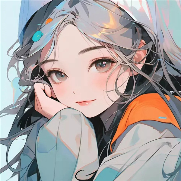 女生手绘双马尾头像图片