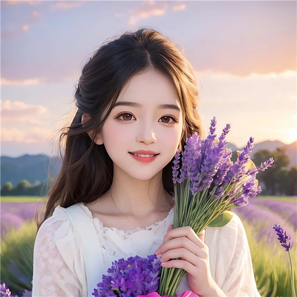 唯美薰衣草女孩精美漂亮头像图片