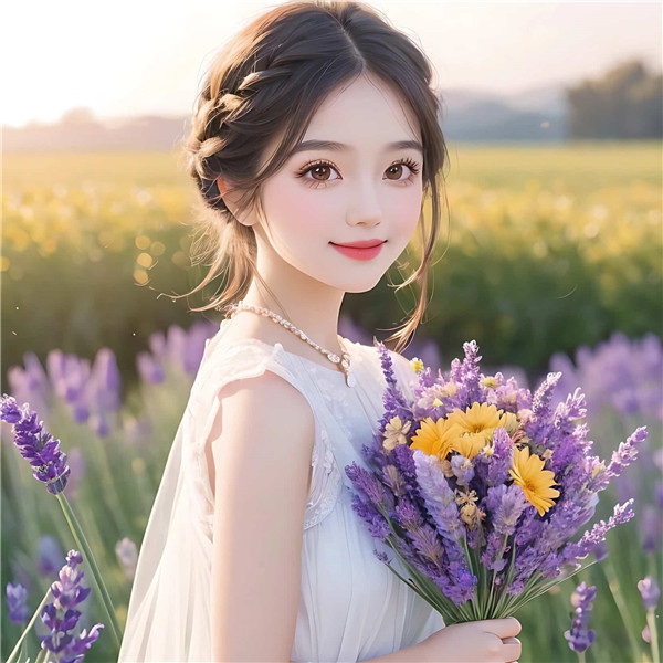唯美薰衣草女孩精美漂亮头像图片