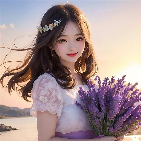 唯美薰衣草女孩精美漂亮头像图片