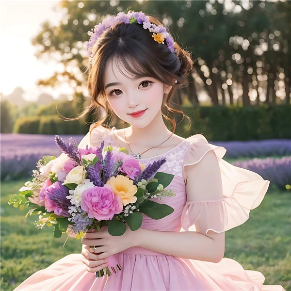 唯美薰衣草女孩精美漂亮头像图片