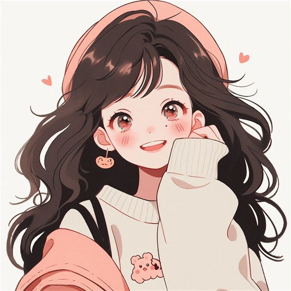 笑的灿烂秋天女生动漫头像图片
